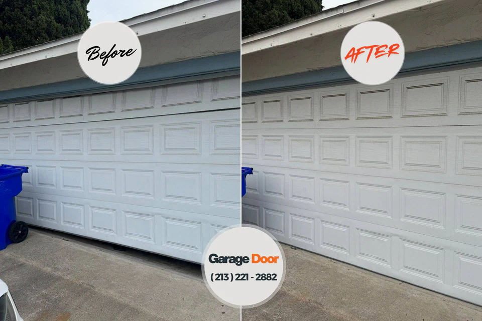 Before and after: garage door repair Oxford, PA